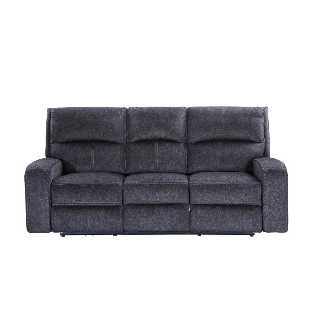 Steve Silver Lovell 87 in. Upholstered Sofa Power Recliner in Gray ...