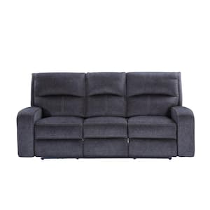 Lovell 87 in. Upholstered Sofa Power Recliner in Gray