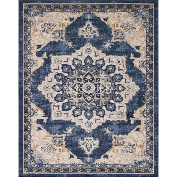 Unique Loom Utopia Helios Navy Blue 8' 0 x 10' 0 Area Rug