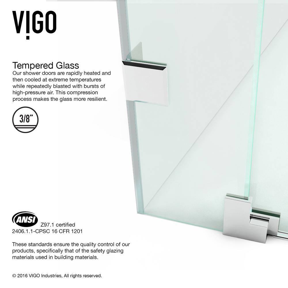 Pirouette 36-48" Frameless Clear Glass Pivot Shower Door