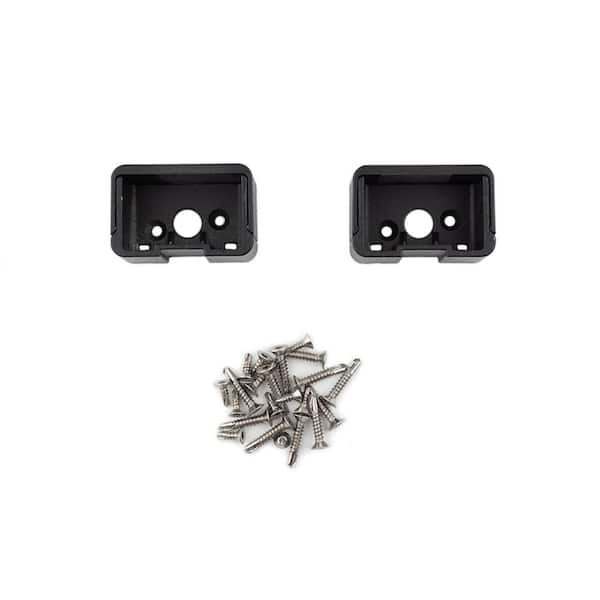Cable Rail Textured Black Aluminum Horizontal Bracket Kit for Cable Railing System (2-Pack)
