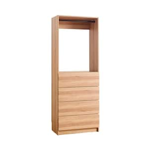 Prosper 32 in. W Oak Tower Unit 1-Shelf 4 Drawers Wood Closet System