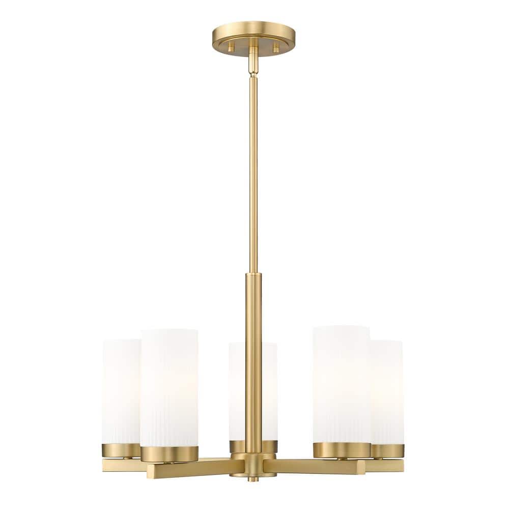 Danica 5-Light in Modern Gold Chandelier with no bulbs included