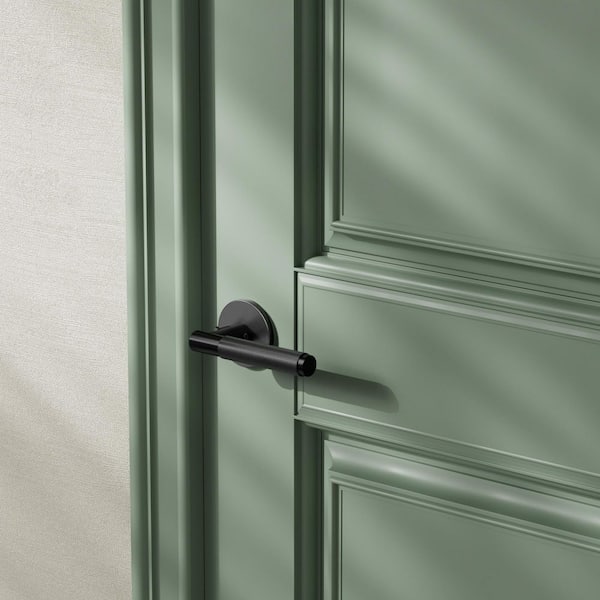 Taylor Matte Black Combined Modern Designer Interior Door Handle with Concealed Screws (Privacy/Passage)