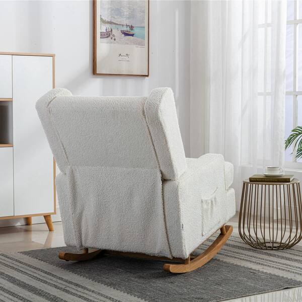 White rocking 2024 chair with cushion