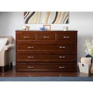 Deerfield Murphy Bed Chest Queen Walnut with Charging Station
