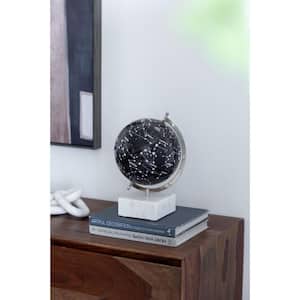 Constellation White/Black Globe on Marble Base 8 in. Dia x 12 in.