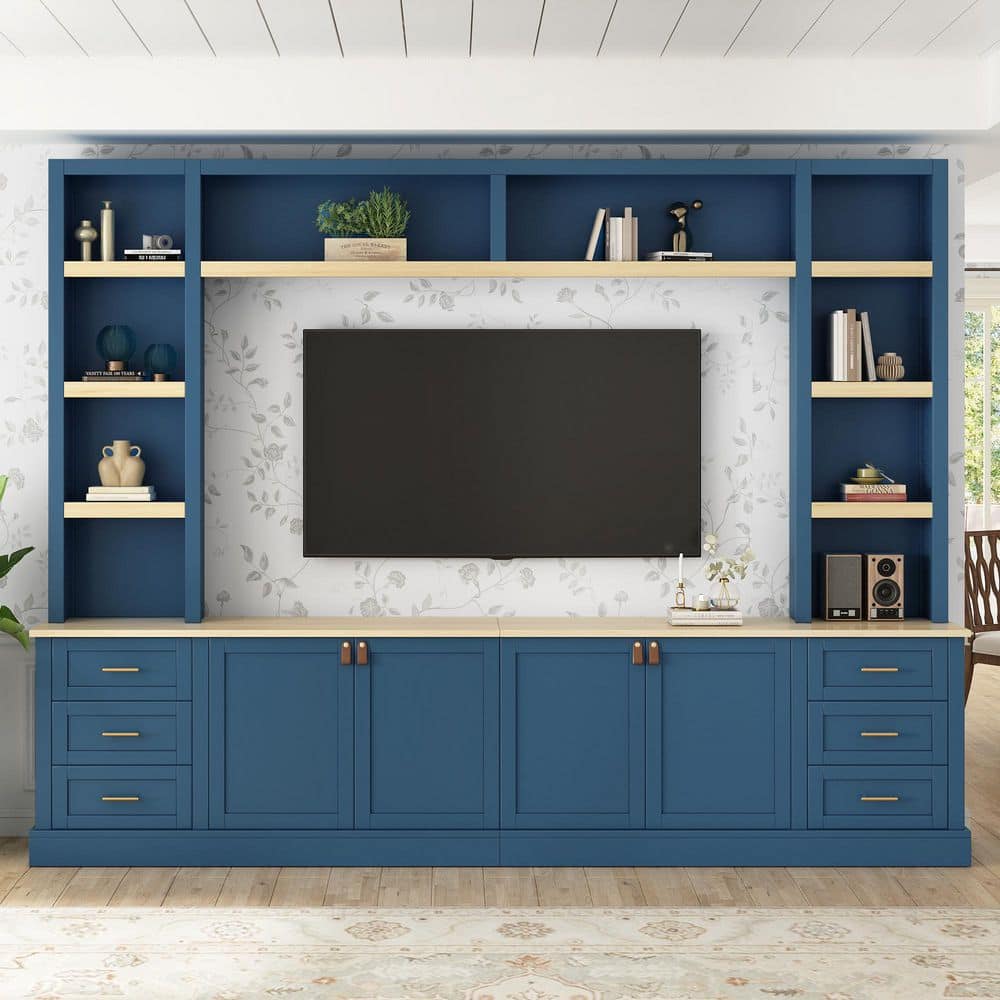 Navy Blue TV Stand Fits TV's up to 75 with Adjustable Shelf,Bookshelves,Drawers price history on PriceWatchPro