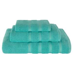 Bath Towel Set 100% Turkish Cotton 3 Piece Towels for Bathroom- Turquoise Blue