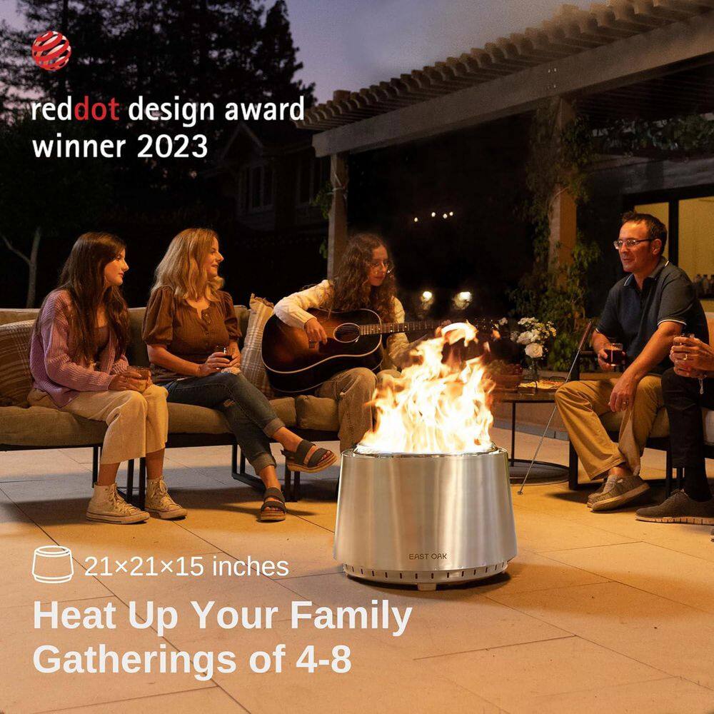 East Oak 21" Stainless Steel Smokeless Outdoor Fire Pit