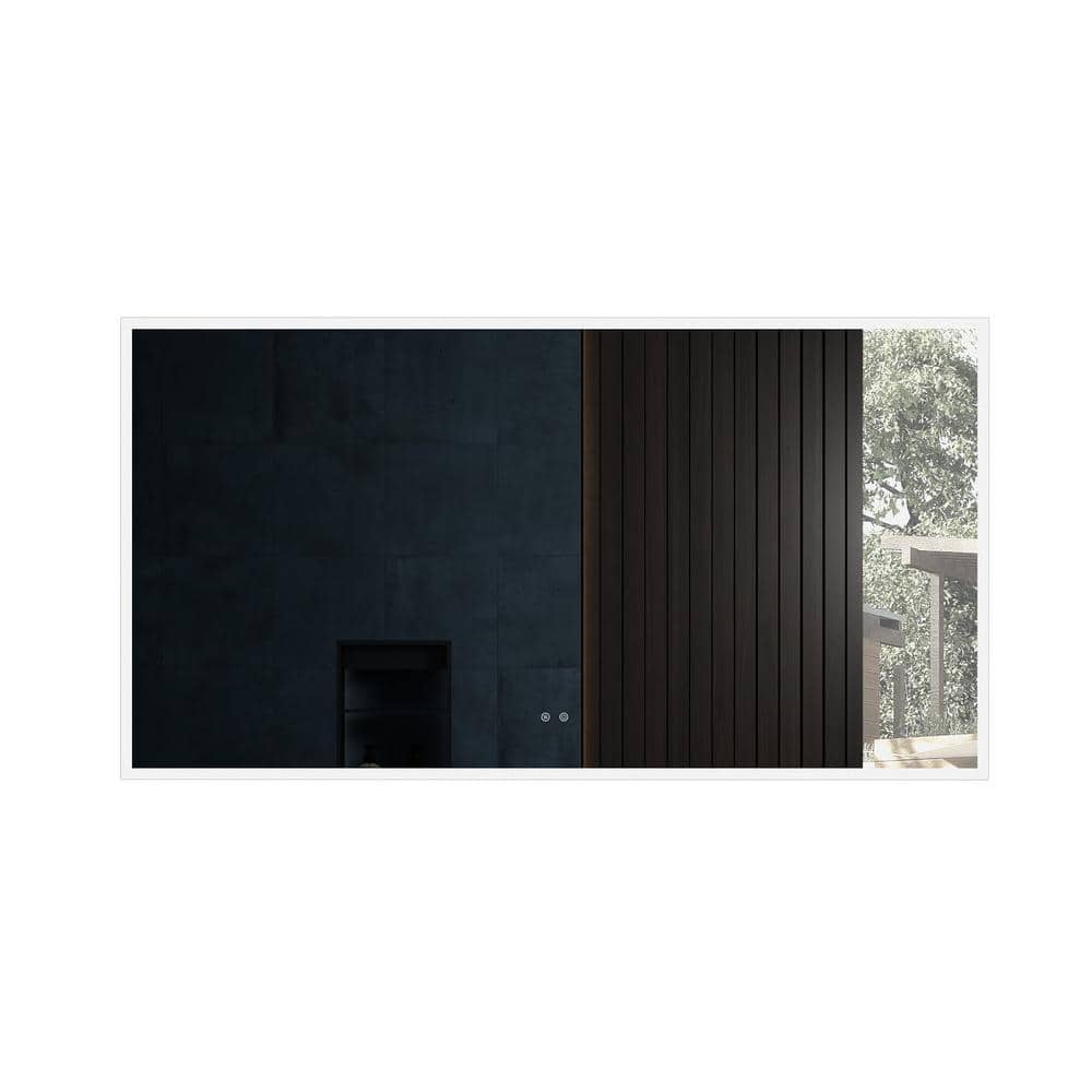 59.1 in. W x 31.5 in. H LED Rectangular Frameless Wall Bathroom Vanity Mirr