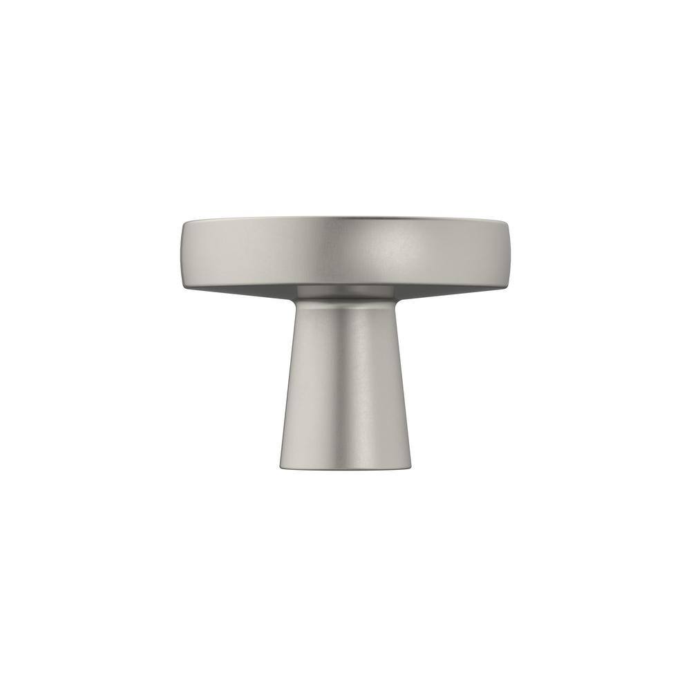 Brushed Nickel Round Modern Cabinet Knob with Mounting Hardware