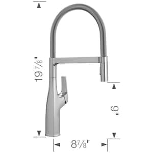 Rivana Single-Handle Semi-Pro Standard Kitchen Faucet in Stainless