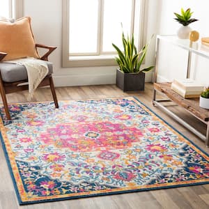 Renee Pink 5 ft. 3 in. x 7 ft. 1 in. Medallion Area Rug