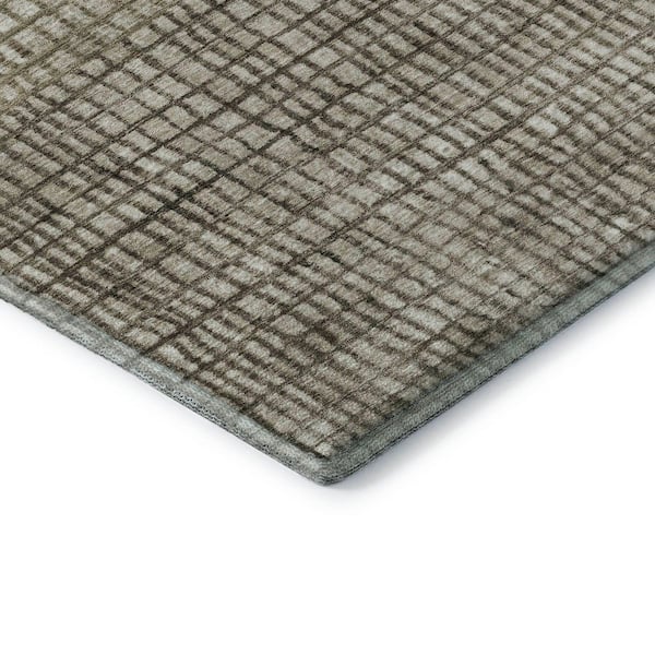 Mayfield Premium Machine Washable Abstract AMF1831 Taupe 2 ft. 3 in. x 7 ft. 6 in. Runner Rug