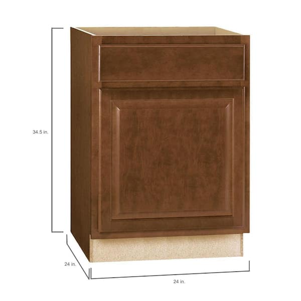 Hampton Bay Cognac Raised Panel Stock Assembled Base Kitchen Cabinet With Drawer Glides 24 In X 34 5 Kb24 Cog Hampton Bay Cognac Raised Panel, How To Remove Home Depot Cabinet Drawers