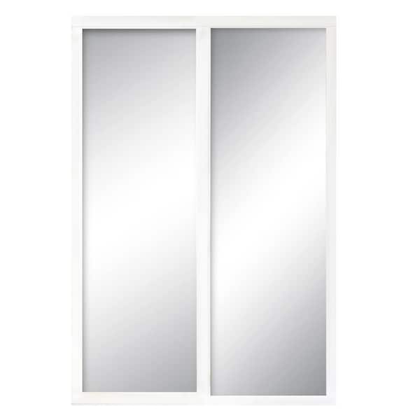 Contractors Wardrobe 60 In X 81, Wood Framed Mirrored Sliding Closet Doors