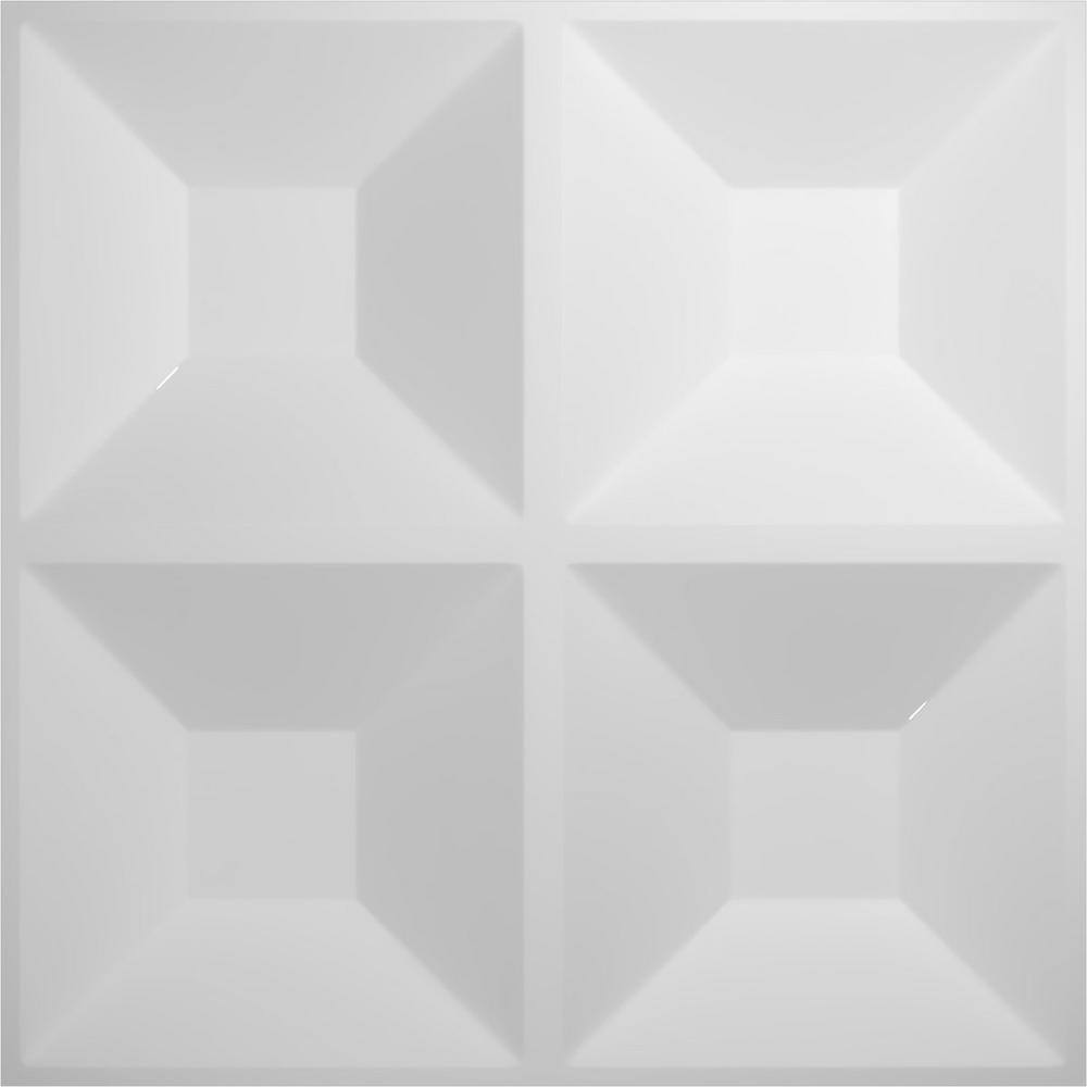 White Textured 3D PVC Decorative Wall Panel 11 7/8" x 11 7/8"