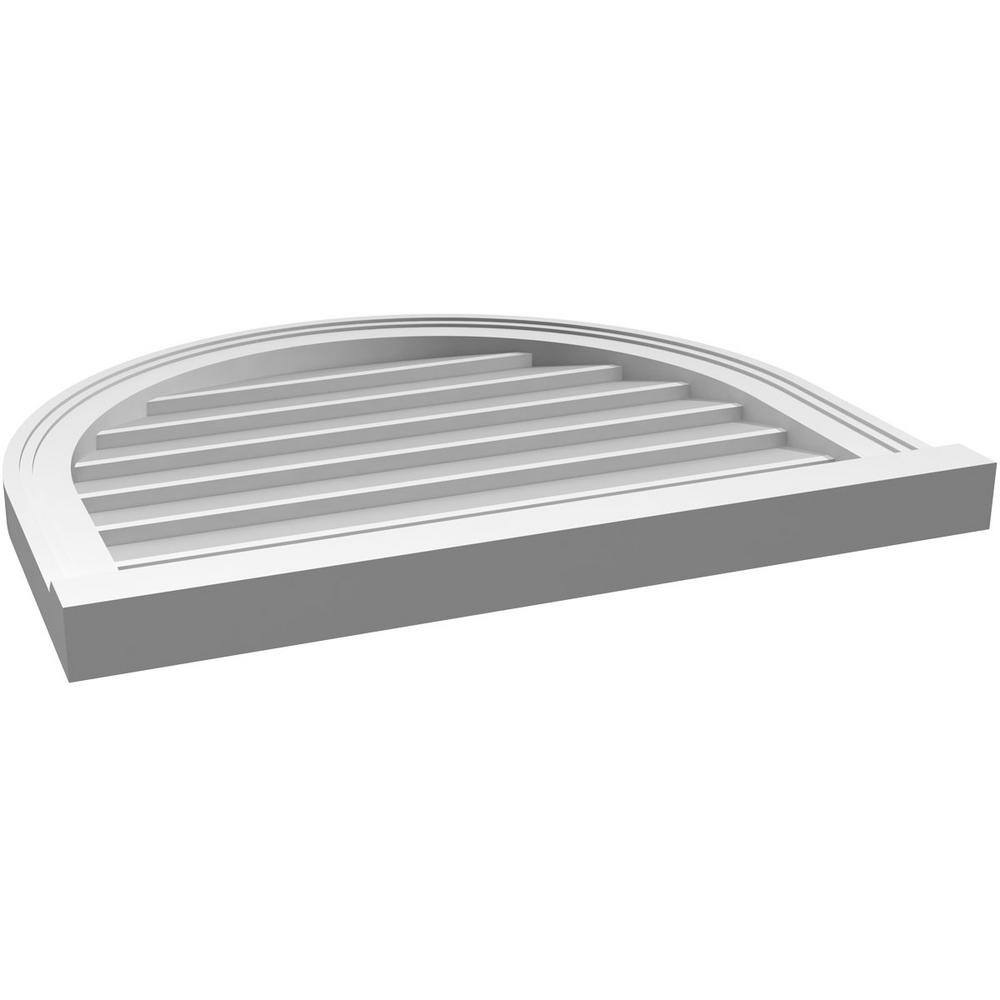 26"W x 22"H Round Top Non-Functional PVC Gable Vent with Brickmould Sill