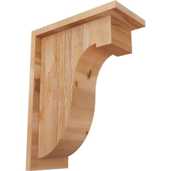 Ekena Millwork 6 in. x 12 in. x 16 in. Western Red Cedar Del Monte Rough Sawn Corbel with Backplate