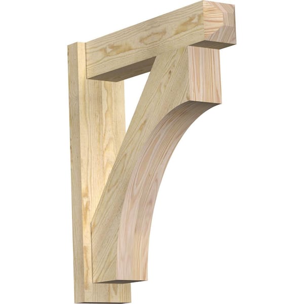 Ekena Millwork 6 in. x 28 in. x 24 in. Douglas Fir Westlake Craftsman Rough Sawn Outlooker