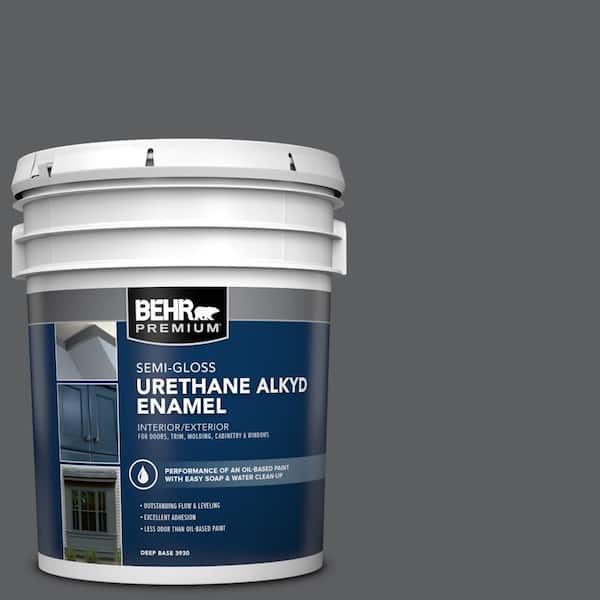 5 gal. #N500-6 Graphic Charcoal Urethane Alkyd Semi-Gloss Enamel Interior/Exterior Paint