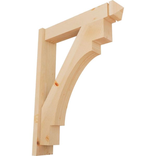 Ekena Millwork 6 in. x 34 in. x 26 in. Douglas Fir Merced Arts and Crafts Smooth Outlooker