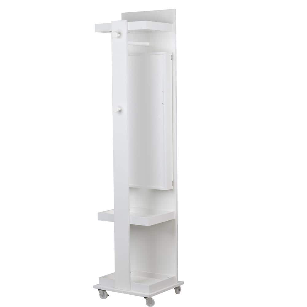 360° Swivel Jewelry Cabinet with Full Length Mirror, Secure Key Lock, Door
