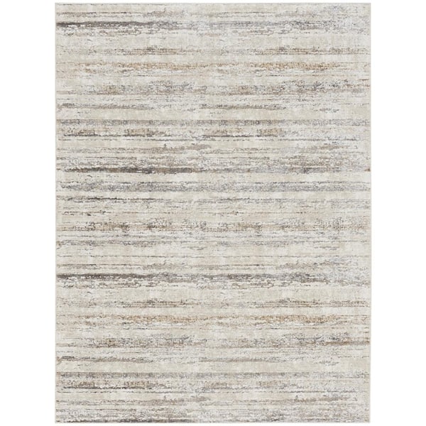 Nourison Home Glam Cream Grey 9 ft. x 12 ft. Contemporary Area Rug