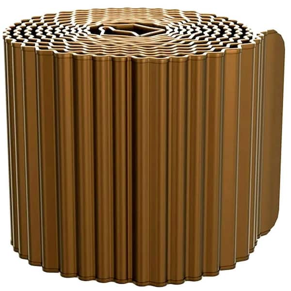 20 ft. x 8 in. Corrugated Metal Garden Edging Bronze Durable Decorative Landscape Border Fence