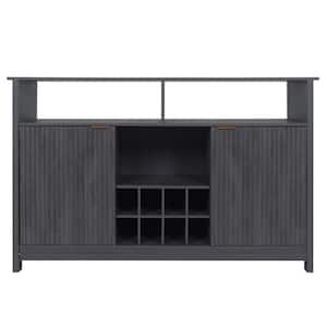 51 in. W x 15 in. D Sideboard Buffet Wine Bar Pantry Cabinets with Storage for Home Ready to Assemble in Gray