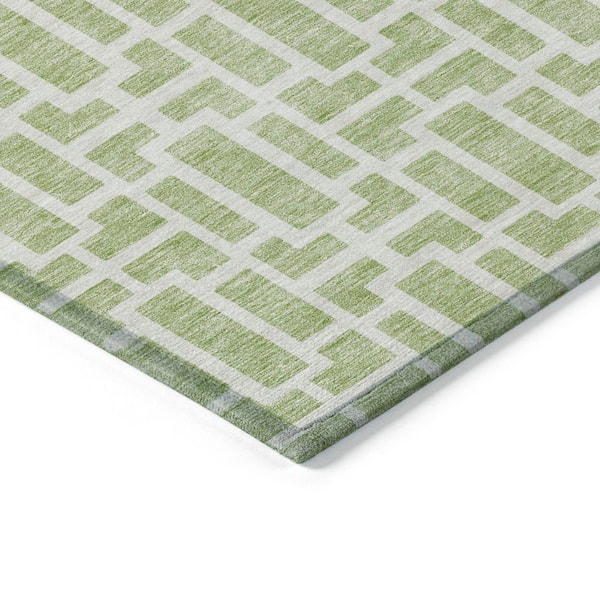 Chantille Machine Washable Indoor/Outdoor Abstract ACN916 Aloe 9 ft. x 12 ft. Area Rug