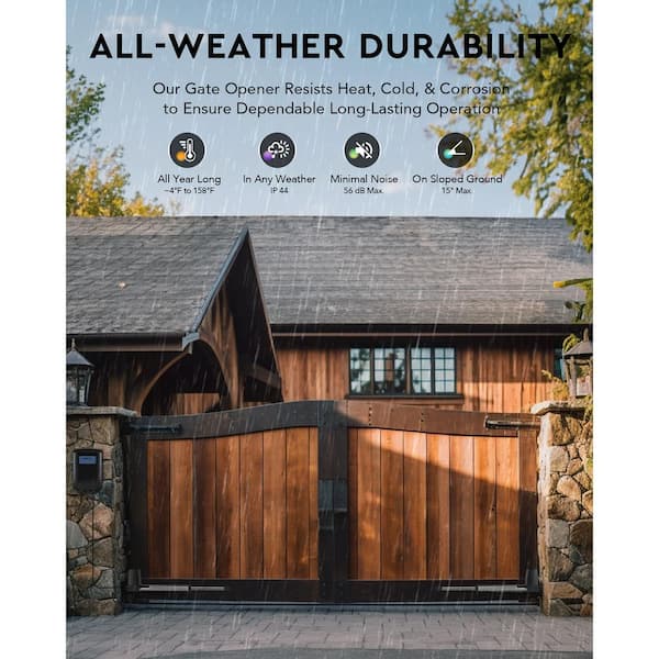 DOORADO Dual Swing Automatic Gate Openers for Doors up to 1300 lbs. 20 ft. with Remote Complete Kit