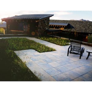 Patio-on-a-Pallet 18 in. x 18 in. Concrete Tan Variegated Traditional Yorkstone Paver (64 Pieces/144 Sq Ft)
