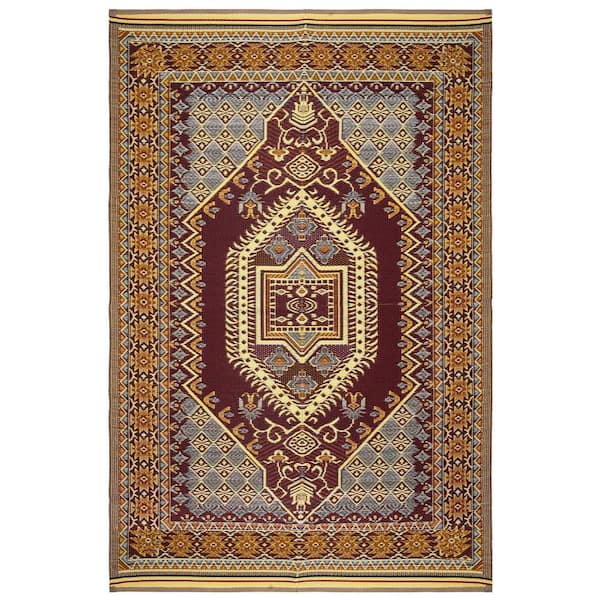 Beverly Rug 5 X 8 Multi Lightweight Medallion Reversible Plastic Indoor Outdoor Area Rug