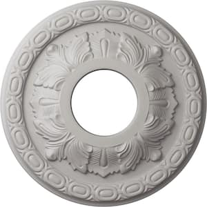 1-1/8 in. x 11-3/8 in. x 11-3/8 in. Polyurethane Leaf Ceiling Medallion, Ultra Pure White