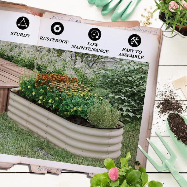 6.5 ft. x 2 ft. x 1.4 ft. Galvanized Steel Raised Garden Bed Kit