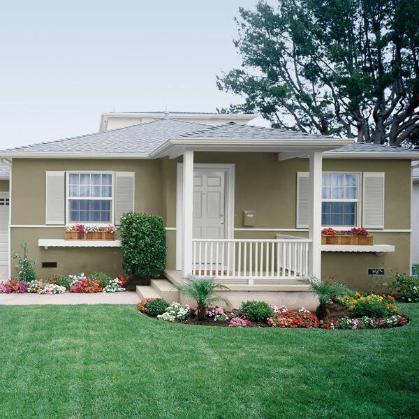 BEHR PREMIUM PLUS 1 gal. #S350-6 Truly Olive Flat Exterior Paint ...