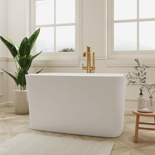 SJ STAR&JANE Zora 47 in. x 28 in. Solid Surface Freestanding