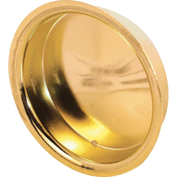 Prime-Line 2 in. Round Brass Plated By-pass Door Pull Handle (2-pack)