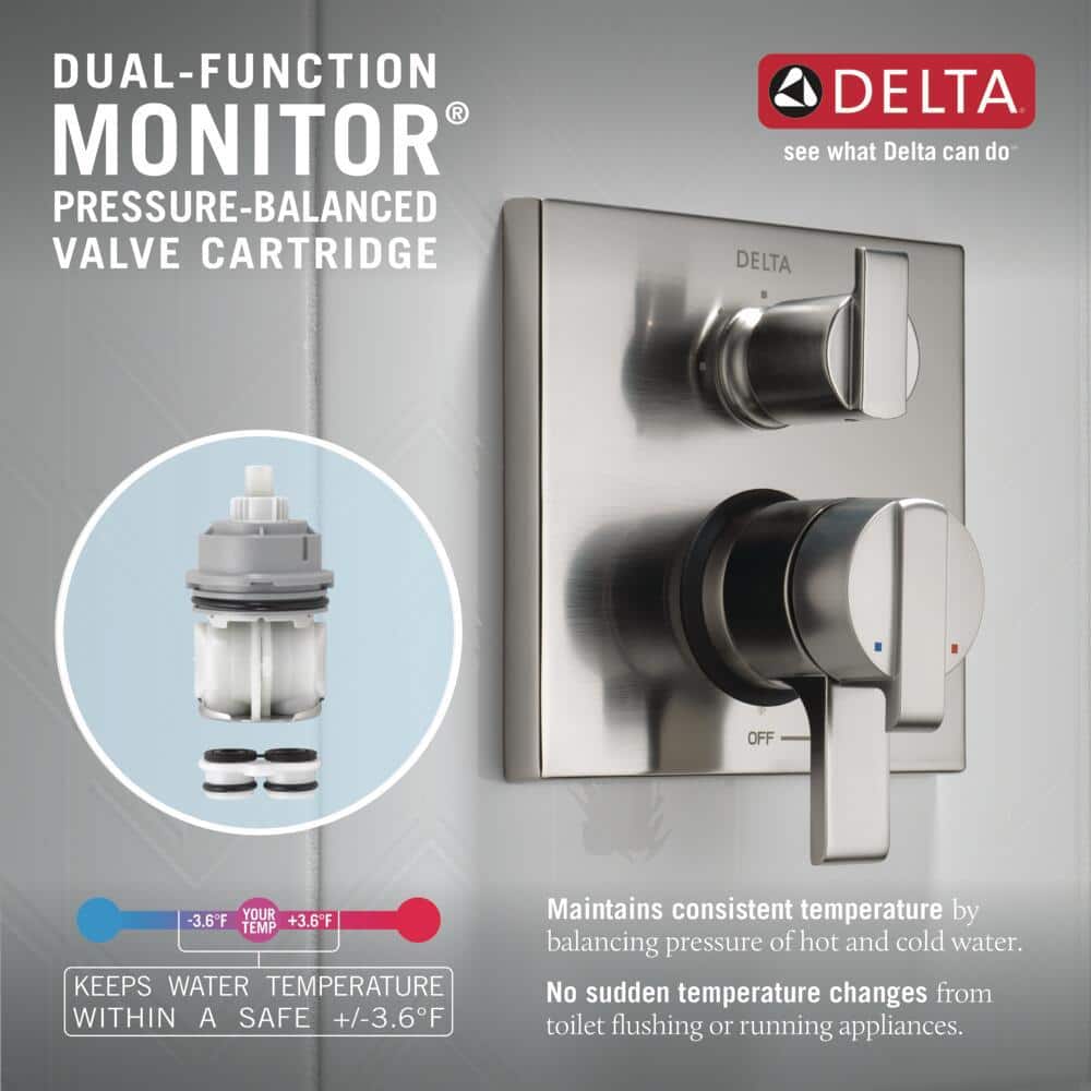 Chrome Multi-Head Rain Shower System with Handheld Spray