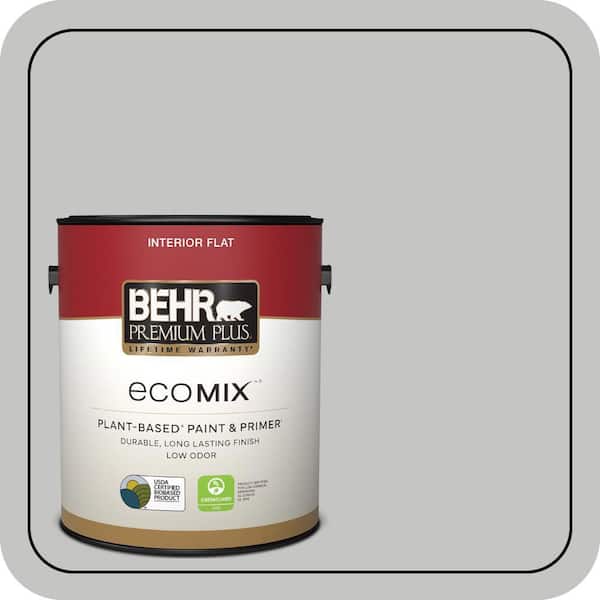 1 gal. #N520-2 Silver Bullet Flat EcoMix Plant-Based Interior Paint & Primer