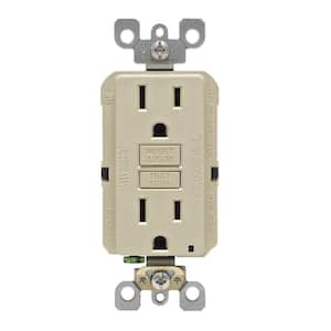 15 Amp Self-Test SmartlockPro Slim Duplex GFCI Outlet, Ivory