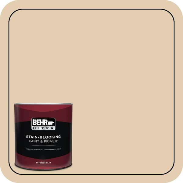 BEHR ULTRA 1 qt. Home Decorators Collection #HDC-AC-09 Concord Buff Flat Exterior Paint & Primer