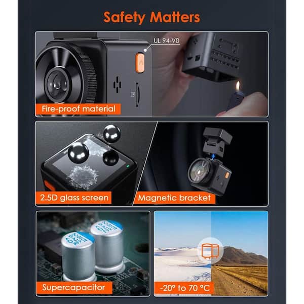 EKIEUDL 7K WiFi Mini Dash Cam, Voice Control Front Car Dash