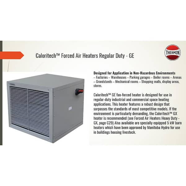 CALORITECH GE Series Regular-Duty Electric Forced Air Space Heater 