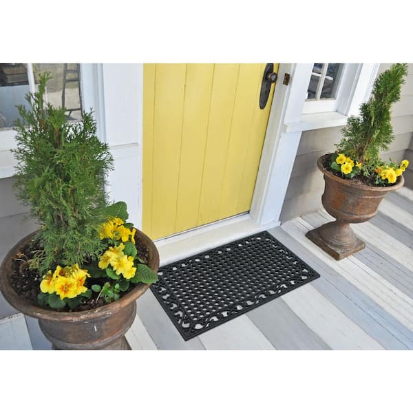 A1HC First Impression Zander 24 in. x 36 in. Rubber Non-Slip Outdoor Door Mat