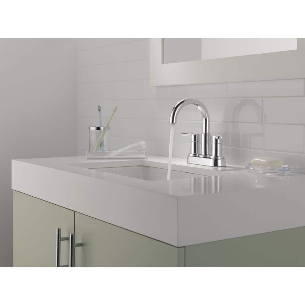 Nicoli Polished Chrome Double Handle Centerset Bathroom Faucet