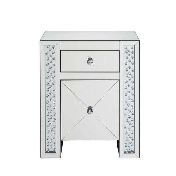 Acme Furniture Maisha Mirrored and Faux Crystals Nightstand 97026 The