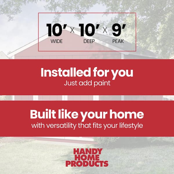 Professionally Assembled Rookwood 10 ft. x 10 ft. Backyard Wooden Storage Shed with Black Shingles (100 sq. ft.)